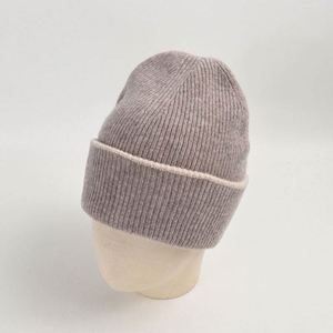 2024 New Arrival Autumn Winter Warm <b>Hat</b> Fashion Women Men Two Tone 100% Pure Wool Beanie <b>Hat</b> - Product Image 1
