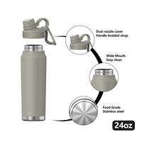 Mug sport isotherme à double paroi en acier inoxydable 304 personnalisé avec isolation thermique de 12 à 24 heures, design portable et infuseur à thé