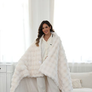 Chauffage domestique 220v luxe gris blanc kaki bande fausse fourrure <span class=keywords><strong>lit</strong></span> chauffant chaud couvertures électriques en Fiber de carbone pour l'hiver - Product Image 4