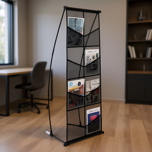 Espositore a 4 Livelli con 8 Tasche in Rete, Leggero e Autoportante per Uffici, Negozi ed Esposizioni - Product Image 2