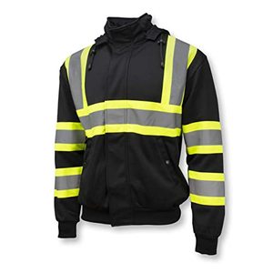 Veste de travail haute visibilité pour hommes, polyester noir, taille 3X, avec bandes réfléchissantes pour une utilisation sécurisée - Product Image 1