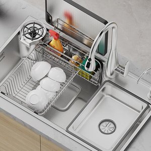 Japanese Style Large Single Bowl 304 Stainless Steel 3D Rice Grain Kitchen Sink Dish Washing Basin Vegetable Washing Sink - Product Image 1