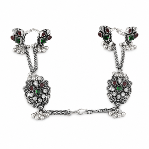 Bijoux de pied traditionnels Pagpaan en argent 925, oxydés, sertis de pierres, ethniques, Payal de mariée pour femmes - Product Image 4