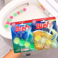 1/2/3/4 PCS Grosir Bola Pembersih Toilet Otomatis Bola Sanitasi Pembersih Toilet Lemon Laris Manis Penjualan Langsung Pabrik