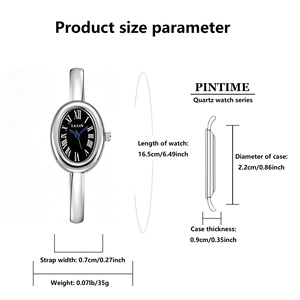 Nouvelles Montres Ovales Magnifiques pour Femmes et Filles, Simples, Argentées, Dorées, Mignonnes, à Quartz, Élégantes, Minimalistes, Bracelets de <span class=keywords><strong>Montre</strong></span> - Product Image 6