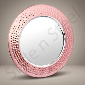 Plateau de service de luxe or argent plat en acier inoxydable sous assiette assiette chargeur de mariage martelé avec cuivre acier inoxydable - Product Image 2