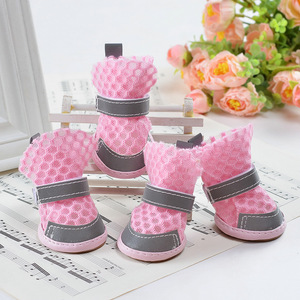 Small Dog Summer Sandals Cute Solid Pattern Breathable Anti-Slip <strong>Pet</strong> <strong>Shoes</strong> with Comfortable Reflective Mesh Rubber Feet Covers - Product Image 5
