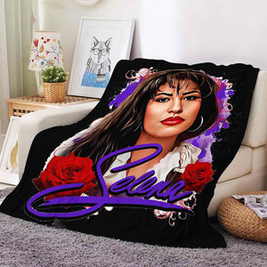 Manta de Selena Quintanilla al por mayor, con estampados personalizados, de forro polar y franela, Cobijas Selena Quintanilla - Product Image 3