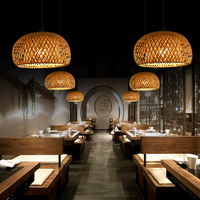 Lampes LED, Nouveau luminaire suspendu en bambou et rotin, abat-jour ondulé, E27, pour salle à manger, lustre suspendu, lanterne