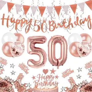 Nimicro balão de confete para decoração, tema decoração de parede em papel, ouro rosa, pênis, kit de suprimentos para festa de aniversário feminino