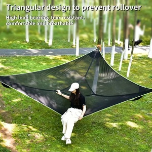<span class=keywords><strong>Hamac</strong></span> <span class=keywords><strong>triangulaire</strong></span> portable en maille, tente suspendue pour l'extérieur, camping, randonnée et détente - Product Image 4