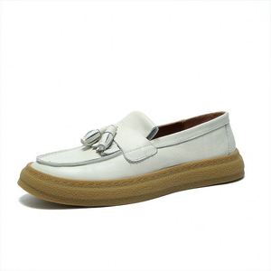 2025 Best-selling Men's Walk-In Style Leather Outdoor Breathable Round-Toe High-Top <b>Height</b> <b>Increasing</b> Slip-On Autumn Shoes - Product Image 2