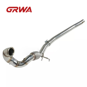 Downpipe catalysé GRWA pour VW <span class=keywords><strong>Golf</strong></span> <span class=keywords><strong>R</strong></span> MK7 Audi S3 A3 TT Quattro 2.0T 3.5 pouces SS304, échappement de performance personnalisé - Product Image 2