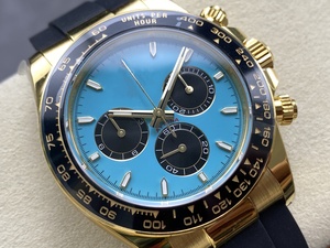 Sang Trọng Chất Lượng Cao 40Mm Cơ Khí Chrono Đồng Hồ Với 904 Thép 4131 Phong Trào Nhà Máy Mới 126518 APS Vàng Màu Xanh Màu 151G Trọng Lượng - Product Image 2