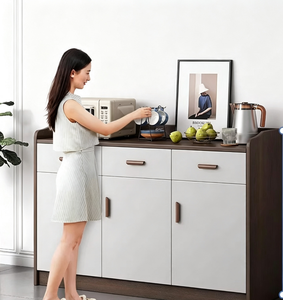 Buffet moderne minimaliste en bois avec 2 tiroirs et 3 portes, console de rangement pour salon - Product Image 2