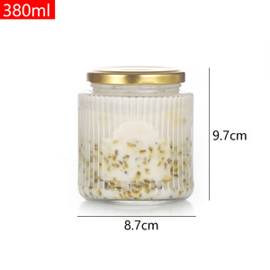 Contoh gratis 150ml200ml 280ml 380ml 500ml botol kaca kosong stoples madu kaca dengan tutup Food Grade <span class=keywords><strong>Glass</strong></span> - Product Image 3