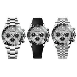 นาฬิกาข้อมือผู้ชายสุดหรู ระบบควอตซ์ ประดับแซฟไฟร์ พร้อมหน้าปัดแบบเข็ม โครโนกราฟ  สามแบบสายให้เลือก และตัวเรือนสแตนเลส - Product Image 3