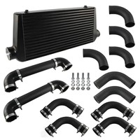 DIY Bar & Plate 600*300*76mm Intercooler 3 "con 12PCS Kit de abrazaderas de manguera de tubería