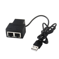 Adaptateur de connecteurs répartiteurs RJ45 1 à 2 Ethernet Splittert prend en charge les câbles Cat5 // 6/7/8 alimentés par USB