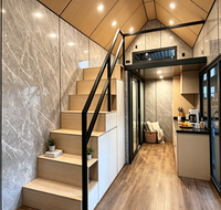 Maison mobile préfabriquée modulaire Alibaba, mini-maison portable entièrement isolée, structure en acier léger détachable, salon