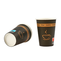 Gobelets à café jetables biodégradables à paroi simple avec logo personnalisé et différents designs