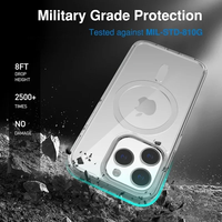 Étui de téléphone portable en acrylique transparent magnétique sans fil de luxe pour 17 Air 16 15 14 13 12 PRO MAX, résistant aux chocs