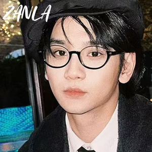 Y2K レトロオーバルハーフフレームメガネ女性用レター M <span class=keywords><strong>2026</strong></span> 新スタイルブルーライトブロック眼鏡黒ヒョウ柄眼鏡 - Product Image 4