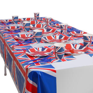 Queen Elizabeth Platinum Jubilee Union Jack Pennant Banner Disposable Queen Jubilee Party Tableware Set <strong>Table</strong> Decorations for - Product Image 2