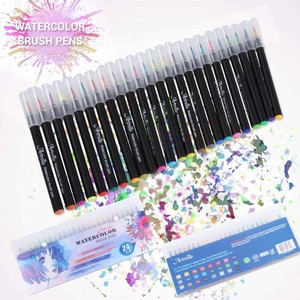 Stylo pinceau <span class=keywords><strong>aquarelle</strong></span> doux de qualité supérieure pointe flexible peinture pinceau stylos à eau pour enfants adulte support <span class=keywords><strong>noir</strong></span> coloration - Product Image 3