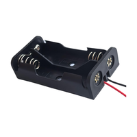 Support de piles AA 2 cellules 3V en plastique, boîte à piles AA à 2 emplacements avec câble de 150 cm rouge et noir pour projets électroniques DIY