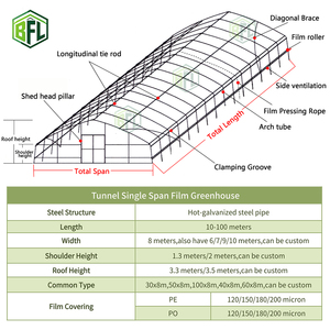 Invernadero Exterior con Estructura Metálica, Túnel para Cultivo <span class=keywords><strong>de</strong></span> Vegetales, Fácil <span class=keywords><strong>de</strong></span> Operar, Invernadero Agrícola, Juego Completo - Product Image 2