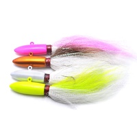 Umpan Pancing Bucktail Jig, Bulu Bucktail yang Mengalir, Kail Tajam untuk Memancing di Air Asin di Pantai