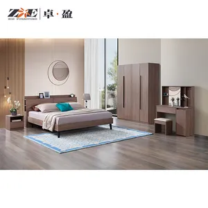 Luxury design bedroom furniture set wooden king bed for home use
