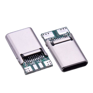 2-Port Type-C nam cắm với 4-core USB nối stamping đồng thiết kế cho sạc và truyền dữ liệu 2 Hàn Pads - Product Image 1