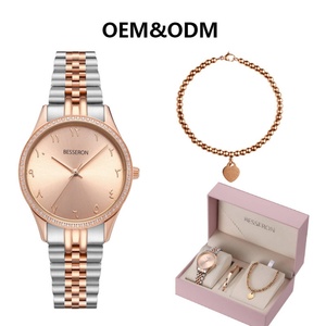 Montre à quartz pour filles, ensemble de 3 pièces, best-seller Besseron 2024, avec lunette sertie de diamants, montre-bracelet, montres personnalisées à label privé pour femmes - Product Image 4