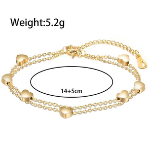 Pulsera de Doble Capa con Corazón para Mujer 2026, Resistente al Agua, Chapada en Oro de 18K, de Acero Inoxidable, para Aniversario o Fiesta - Product Image 4
