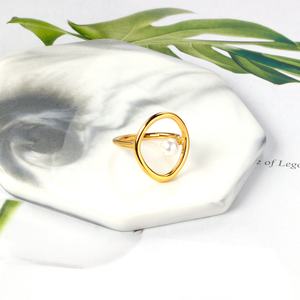 Bague en or 18 carats la plus vendue, dernier design, bague en or pour femmes avec perle - Product Image 4