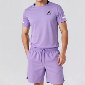 Custom Quick Drying Summer <strong>Men</strong> Sports Friendly Running <strong>Set</strong> Short Sleeve t <strong>Shirts</strong> Shorts 2 Pieces Running Fitness Breathable <strong>Sets</strong> - Product Image 1