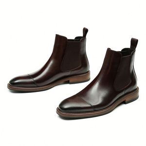 Botas de Cuero Estilo Inglés para Hombre, Hechas de Cuero Genuino de Alta Calidad, Zapatos Casuales Aptos para Cualquier Ocasión - Product Image 3