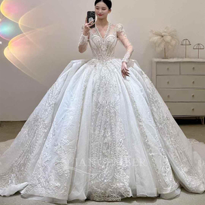 Vestidos de Novia de Lujo Estilo Princesa con Apliques de Encaje y Cola de Capilla Vestido De Noiva Lsjj69 Jancember - Product Image 5