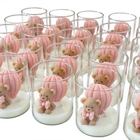 Bougie parfumée artisanale en forme d'ours mignon avec ballon à air chaud, idéale pour la fête des Mères, un mariage ou un anniversaire, décoration d'intérieur, vente en gros