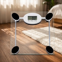 Báscula Digital de Peso Corporal de 180 kg con Pantalla LCD, Báscula Electrónica para el Hogar, Vidrio Templado, Material Plástico Personalizable OEM