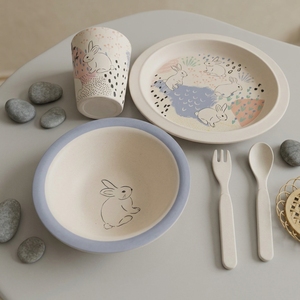 Juego de Vajilla Infantil Ecológico, Plato, Tazón, Taza y Cuchara, con Logotipo Personalizado, Libre de BPA, Vajilla Sostenible para el Hogar, Cocina y Restaurante - Product Image 5