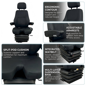 Asiento Ergonómico con Suspensión Neumática para Maquinaria de Construcción, Asiento para Conductor de Grúa Torre - Product Image 2