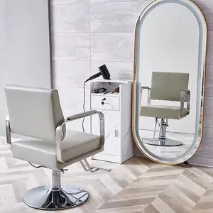 현대 스몰 사이즈 뷰티 살롱 스타일링 이발사 의자 가죽 미용실 의자와 거울