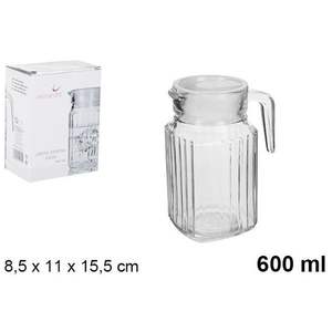 Jarra de Agua de Vidrio Transparente Premium de 600 ml, Diseño Minimalista Sólido, AGUA NEVERA, Artículos para Beber - Product Image 1