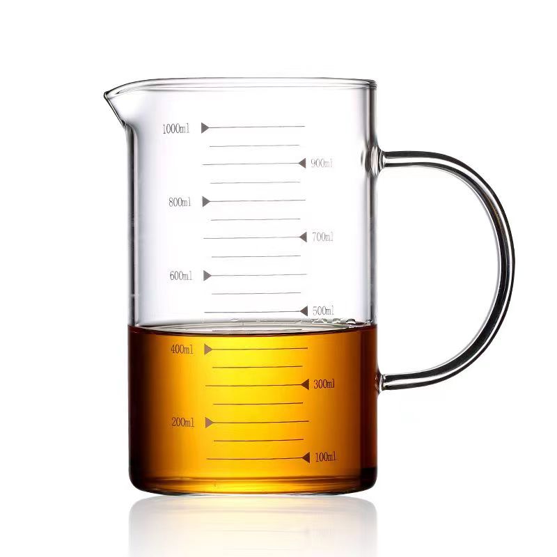 Large Capacity Borosilicate 125ml 250ml 350ml 500ml 1000ml Glass Beaker Measuring Cup