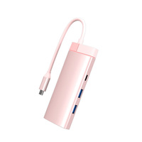 Hub USB Type-C en métal 7-en-1 pour USB 2.0, USB 3.0, prise en charge 4K, lecteur de carte SD, station d'extension pour ordinateur portable, transfert de données, multifonction (Intérieur)
