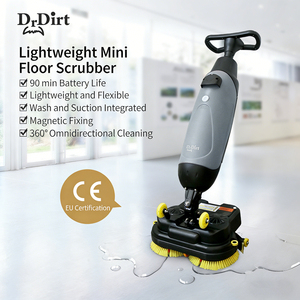 Portable Battery-Powered Two Brush Dual Head Floor Scrubber Small Commercial <b>Walk</b>-Behind Dryer <b>Machine</b> for Floor Cleaning - Product Image 2