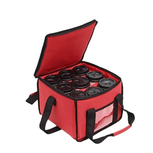 Sac isotherme avec poignée de transport, porte-boissons réutilisable pour 6 tasses, idéal pour la livraison, avec séparateurs ajustables - Product Image 1